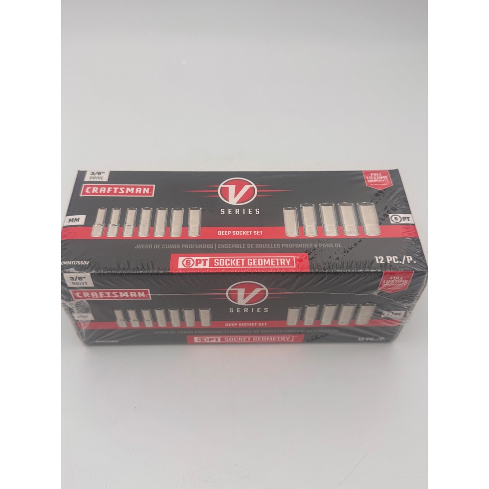 Craftsman V-Series 3/8 Drive 12pc Metric Deep Socket Set w/Magnetic Socket Rail